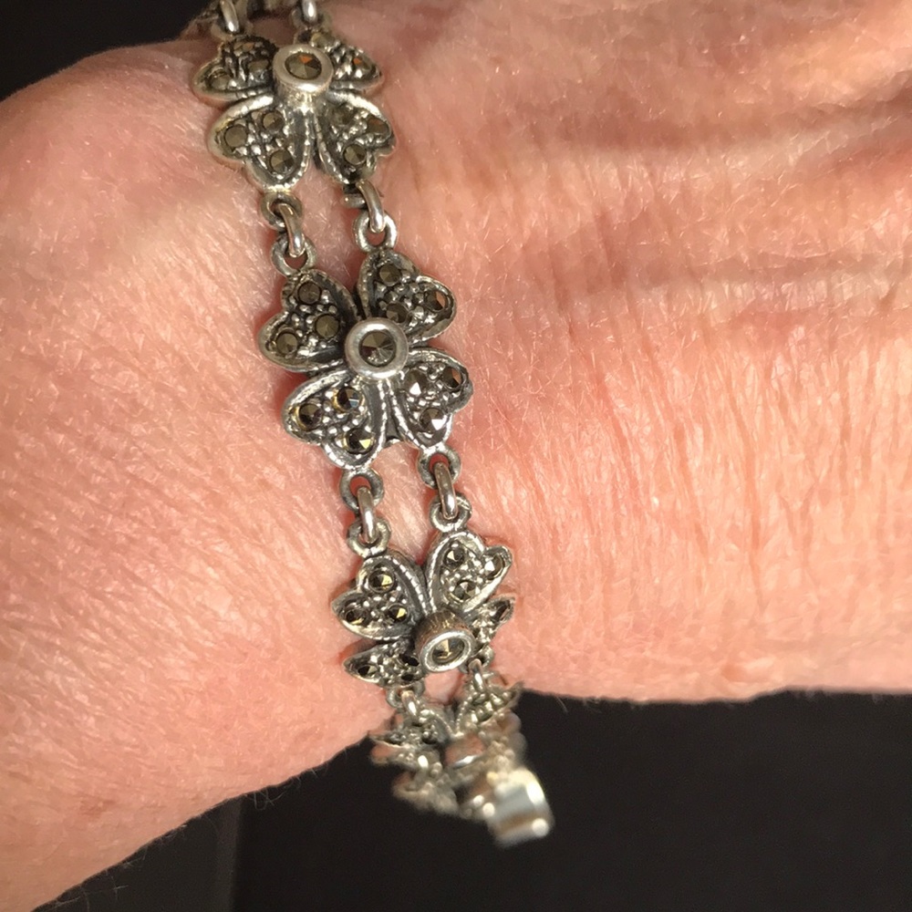 SS & Marcasite Flower Bracelet